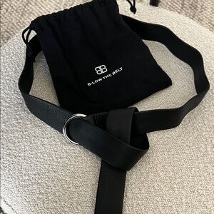 B-Low The Belt: Black Leather Belt with Silver Ring
